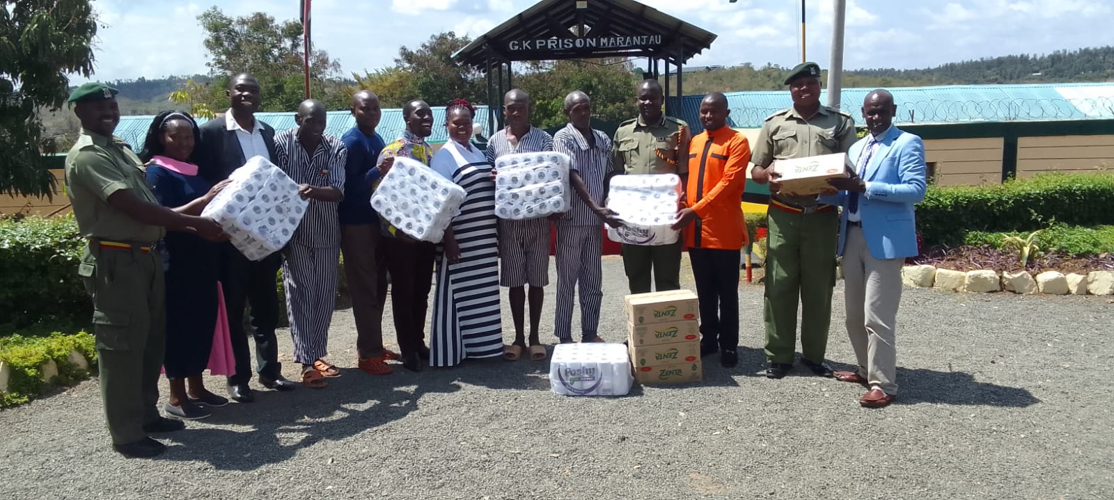 Volunteers with inmates during a G.K. Prison Maranjau outreach visit